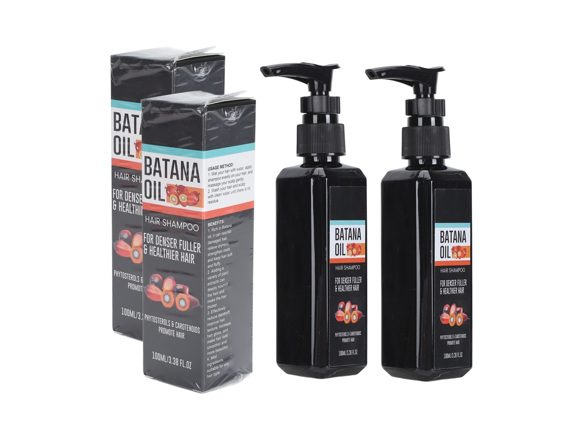 2pcs Champú De Aceite De Batana Para Crecimiento Capilar, Reparación De Puntas Abiertas Y Cuidado Del Cuero Cabelludo 100ml
