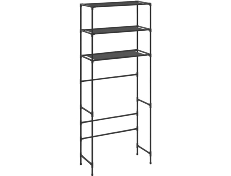vidaXL Estante encima de la lavadora 3 niveles negro 69x28x169 cm