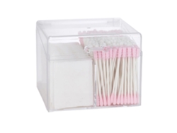 Caja De Acrílico Transparente Para Hisopos De Algodón Con Tapa A Prueba De Polvo E Impermeable Para Almacenamiento.