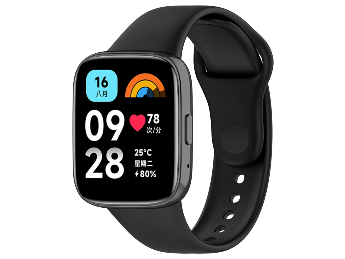 Pulsera de silicona para Xiaomi Redmi Watch 3 Active/Watch 3 Lite, color liso (negro) Gertiz