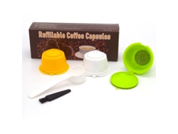 Filtro de café, cápsula reutilizable para cafeteras Nescafé Dolce Gusto, paquete de 3 Eifson (amarillo, verde y blanco)