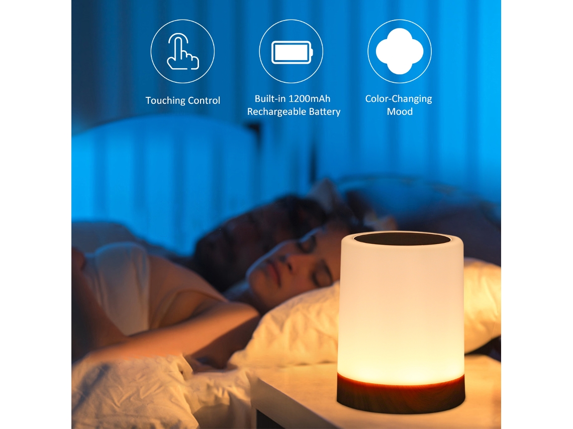 2026-lámpara De Mesa Recargable Por Usb Con Control Táctil Regulable Luz Blanca Cálida Y Rgb Para Dormitorio Sala De Estar Oficina