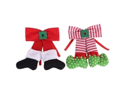 Adornos Navideños Con Lazos, Diseño Del Espíritu De Papá Noel, Decoración Para El Árbol, La Puerta Y La Chimenea.