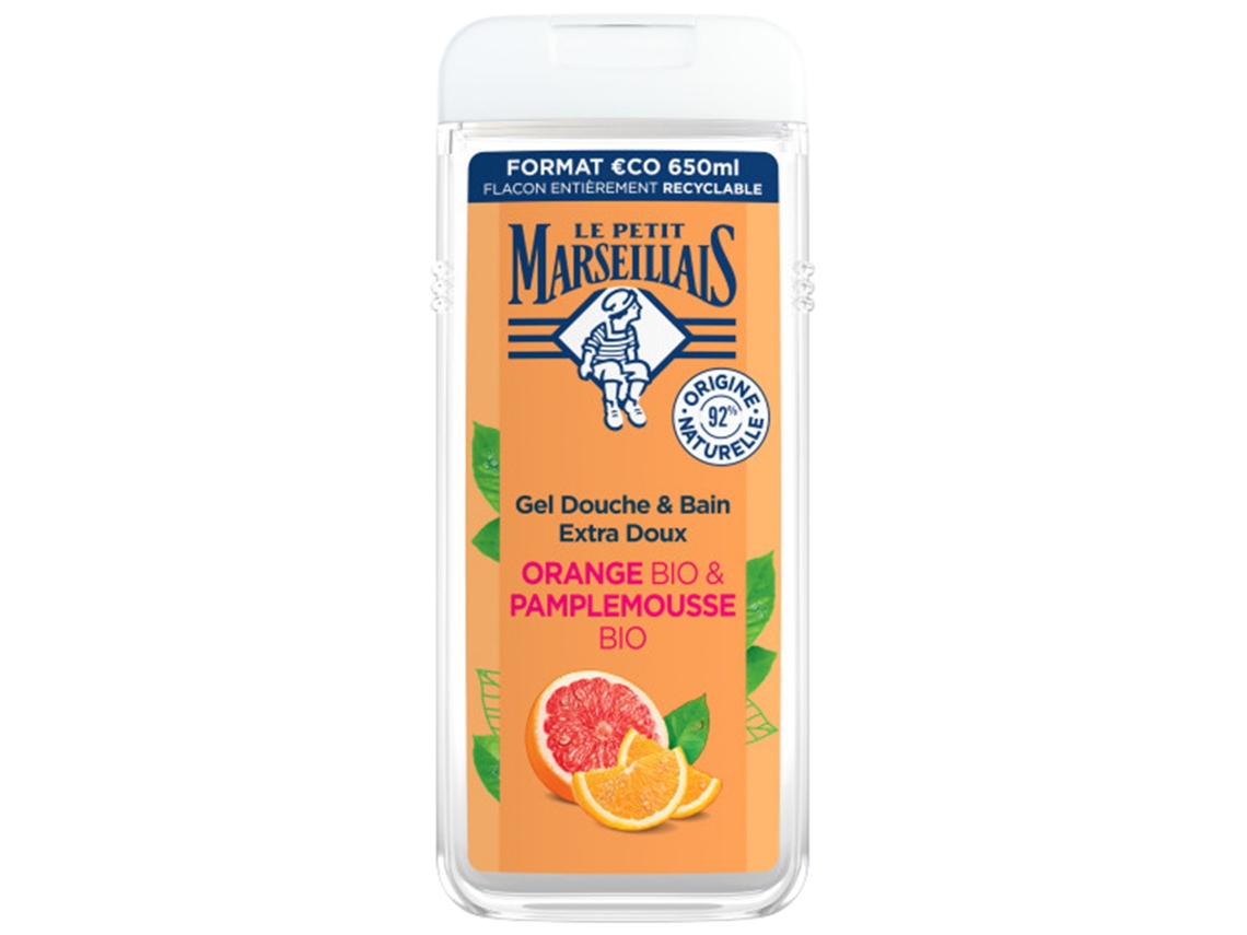 Gel de Baño Y Ducha Extra Suave Naranja Y Pomelo Bio 650 Ml LE PETIT MARSEILLAIS
