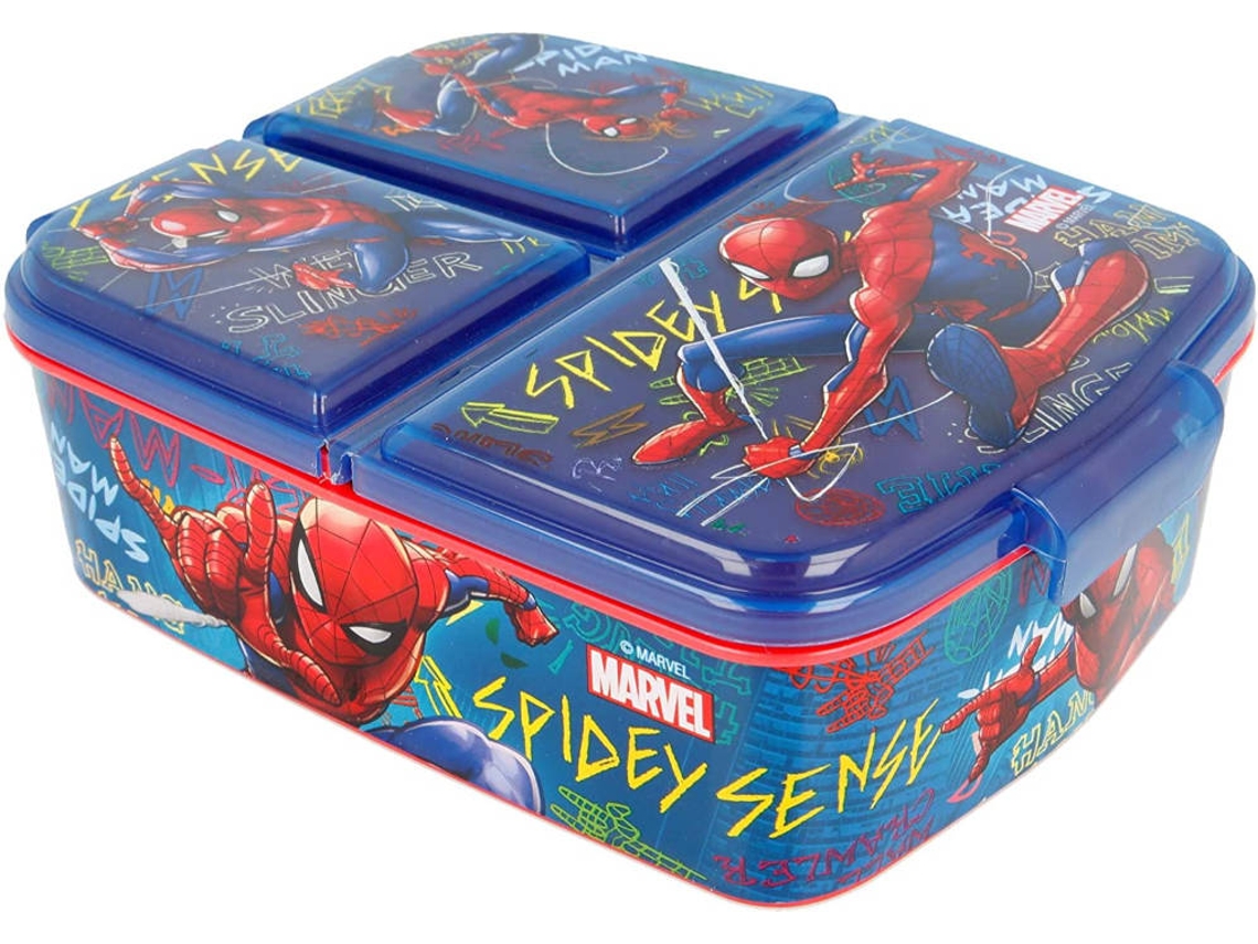 Lonchera SPIDERMAN (Azul - Plástico - 5.5 x 16 x 12.5 cm)