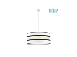 Lámpara colgante Karla 3xe27 Blanco/beige Regx60x60 Cm Fabrilamp