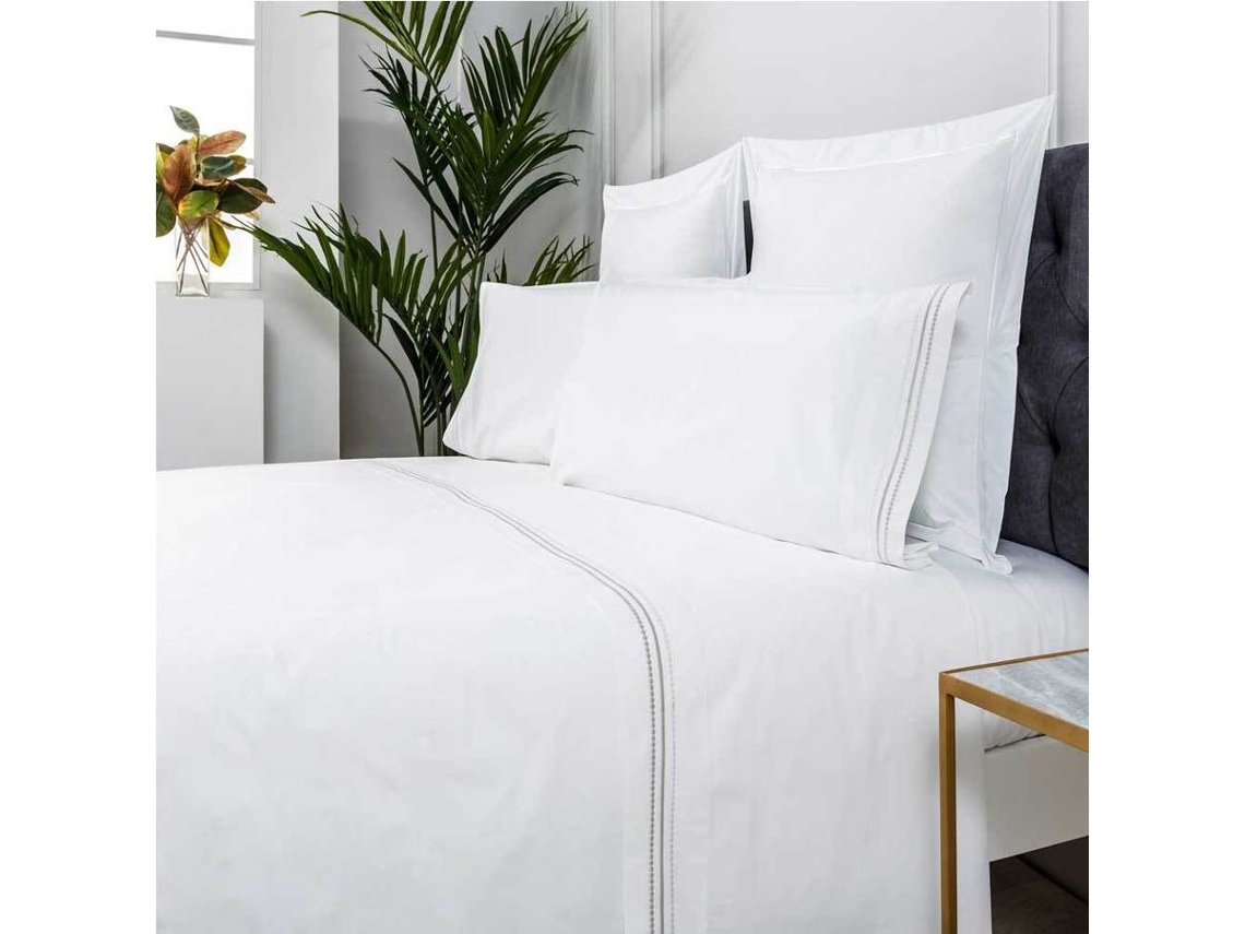 Juego de Sábanas COTTON ARTEAN (Blanco - Cama de 200 cm - Algodón)