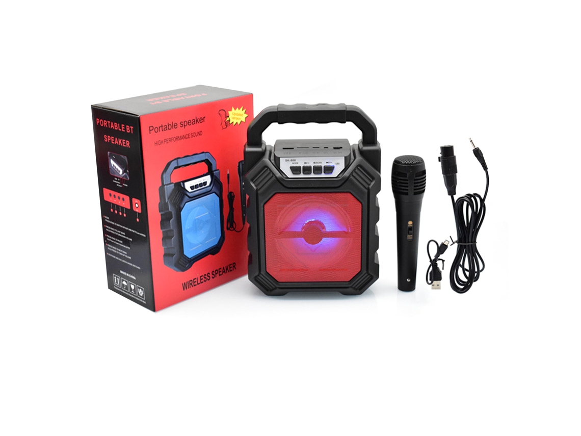 Máquina De Karaoke Portátil Compatible Con Tarjeta De Memoria, Entrada Auxiliar Usb, Subwoofer De Alta Fidelidad, Altavoz Bluetooth Con Micrófono