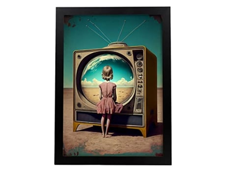 NACNIC Poster Cielo Azul En Estilo Surrealismo Cinematográfico Ilustraciones Y Grabados De Historieta Abstracta Y Artística A4 Marcos Negros