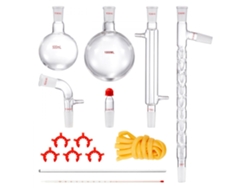 Equipo de destilación de laboratorio con matraces de vidrio de borosilicato Tekmaquinas