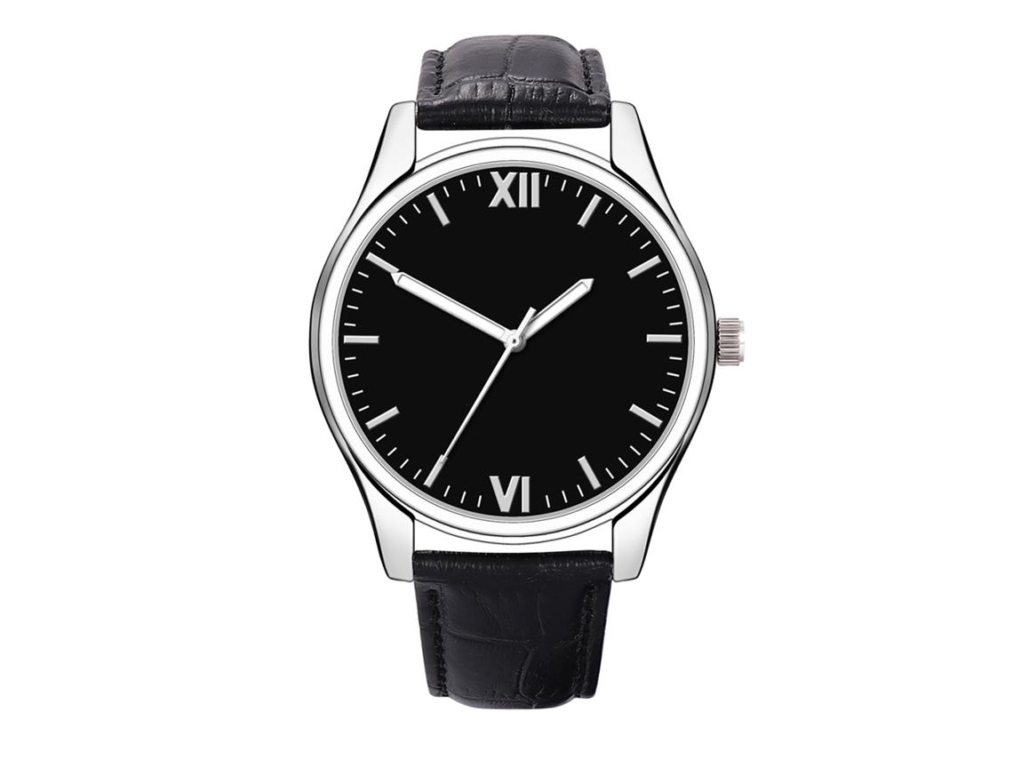 Reloj Hombre De Cuarzo Con Dial Redondo Y Correa De Cuero Pu Simple De Moda