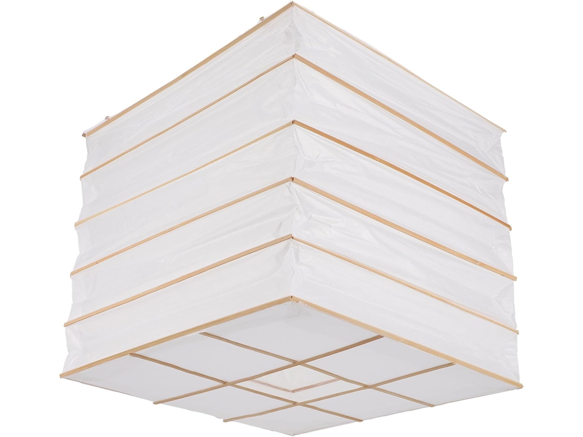 Cubierta Decorativa Colgante De Papel Blanco Plegable Cuadrado De Origami Para Lámpara De Techo