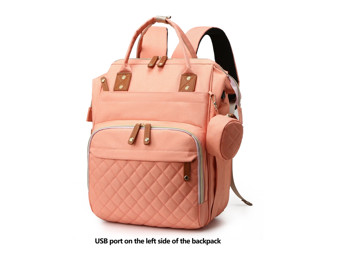 Mochila Para Pañales, Mochila De Viaje Multifuncional, Bolso Cambiador De Maternidad, Gran Capacidad-rosa Chrui