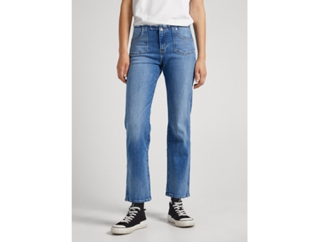 Pantalones de Mujer PEPE JEANS Alex Noughties Mezclilla Azul (34x28)