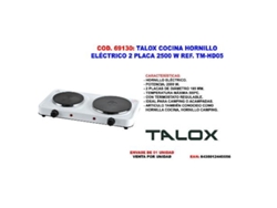 Talox cocina hornillo electrico 2 placa 2.500 w tm-hd05