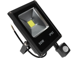 Foco LED de 50 W con sensor de movimiento, resistente al agua, para uso en exteriores, luz blanca fría.