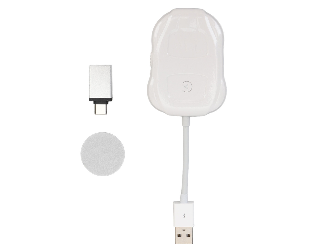 Adaptador Inalámbrico Para Carplay Y Android Auto 2.4ghz 5ghz Plug And Play Usb Tipo C 2 En 1 Blanco