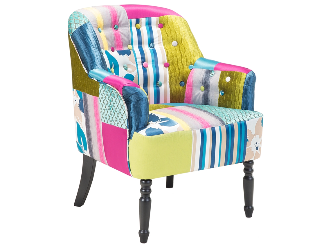 Sillón BELIANI Mandal de Poliéster Multicolor 59x57x86