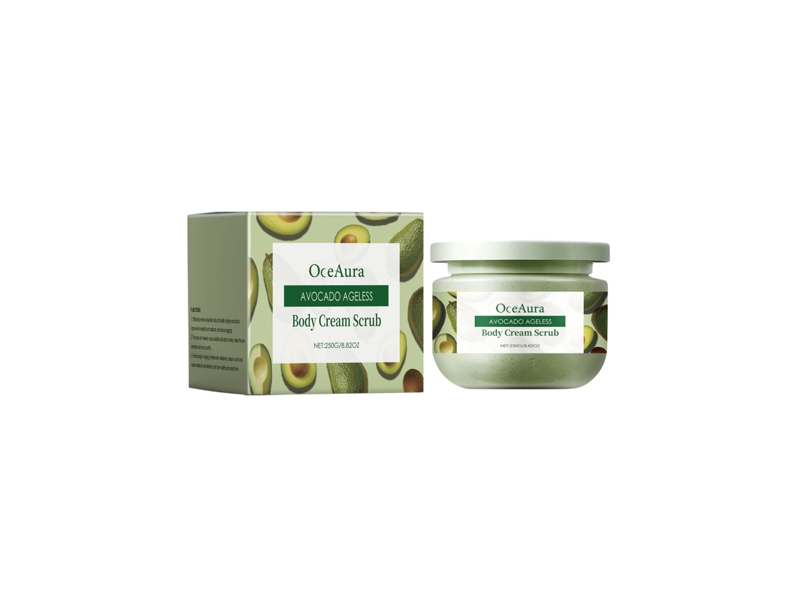 Gel exfoliante corporal de aguacate para una piel suave.