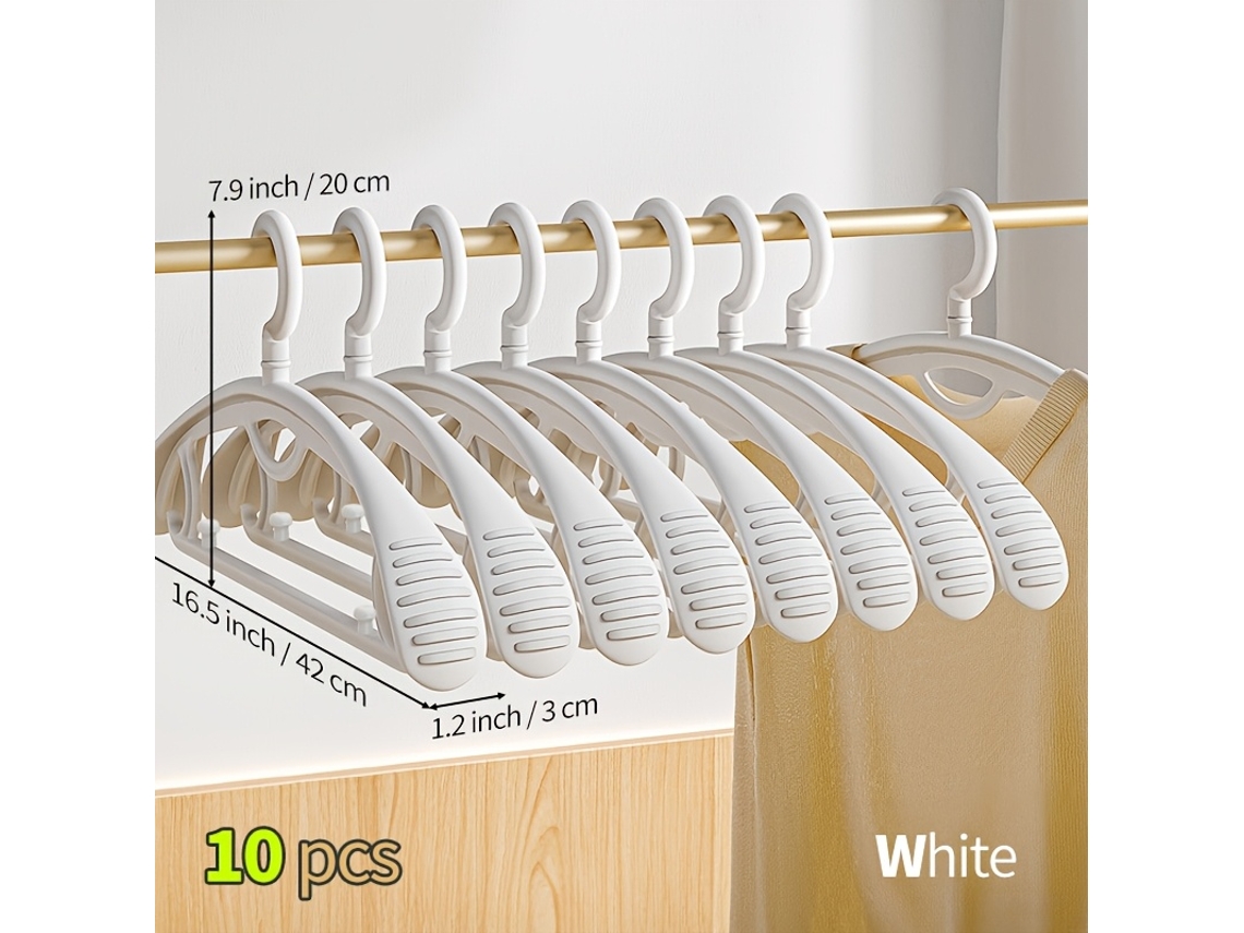 10pcs Cabides De Plástico Antiderrapantes Que Economizam Espaço Para Secar E Armazenar Roupas Cinza 