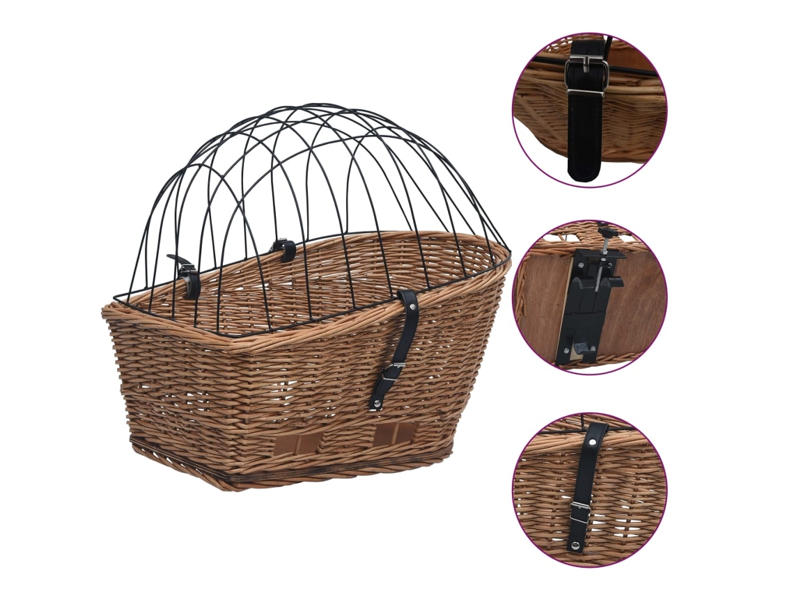 Cesta trasera VIDAXL Marrón Mimbre (55 x 31 x 36 cm)