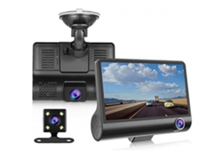 Dvr De Carro Câmera De Painel Visão Noturna Imagem Ré Lentes Duplas Gravador De Direção Impermeável 3 Vias