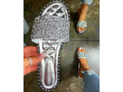 2026-zapatos Planos Para Mujer Deslizables Con Glitter Sandalias Casuales Sin Caja