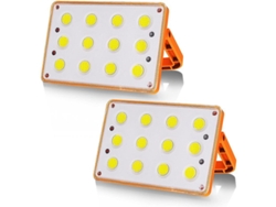 2 Pack Linterna Led Recargable 60w 120 Cob 4 Modos Solar Impermeable Luz De Trabajo Emergencia