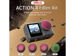 Kit De Filtros Para Dji Action 4: Filtro Cpl + Nd8/nd16/nd32, Marco De Aluminio, Vidrio Óptico, Resistente Al Agua Y Rayones