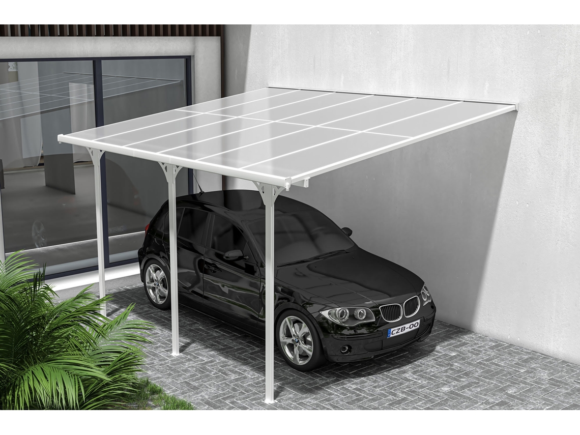 Cazeboo Pérgola Cubierta para Terraza de Aluminio Premium, blanco 4x3 m KLEO