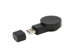 Cargador inalámbrico USB portátil magnético con puertos USB y tipo C para Galaxy Watch 3 y 4 con modo de carga dual.