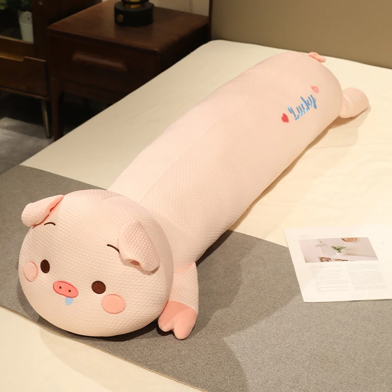 (cerdo Rosa 110 Cm) Cojín Largo De Sofá Con Forma De Animalito Mascota Adorable De Seda Helada Para Adultos