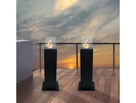 Chimenea de jardín de bioetanol biochimenea de exterior Capri 70 Black