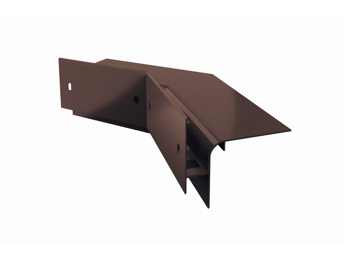 Esquina interior de aluminio Renoplast® de 135° para perfil de alero W30r marrón  Acabado de terrazas  Suelos ventilados elevados