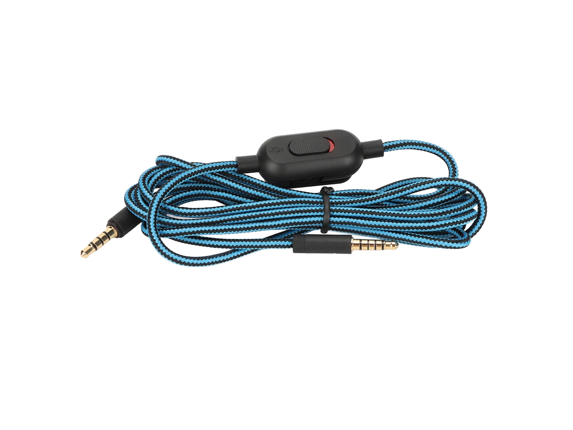 Cable Tejido Para Auriculares Gaming Con Control De Volumen Y Silencio Para Logitech G Pro, G Pro X, G433 Y G233 (azul)