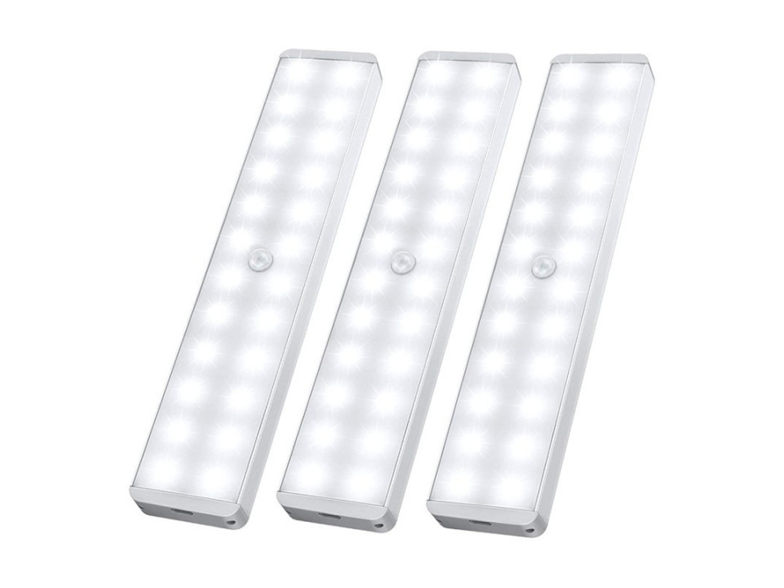 Luces LED para Gabinete, 24 LED, Recargables, Sensor de Movimiento NEVEANCE