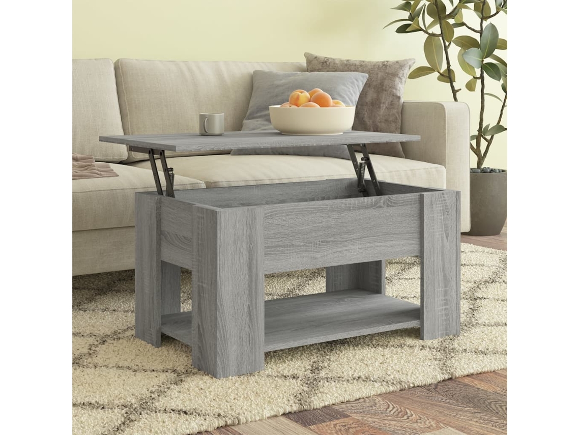 Mesa de Centro de Apoyo 79X49X41Cm Derivados de Madera Gris Sonoma