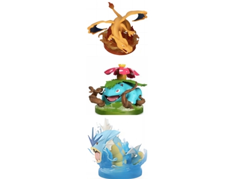 EZII Figura Anime pocket monster Charizard Venusaur Gyarados 17 BLUE YELLOW 3 IN 1 Multicolor Niños Regalo Juguetes Adornos