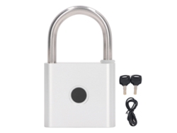 Cerradura inteligente Tuya P55 plateada con huella dactilar, resistente al agua y Bluetooth