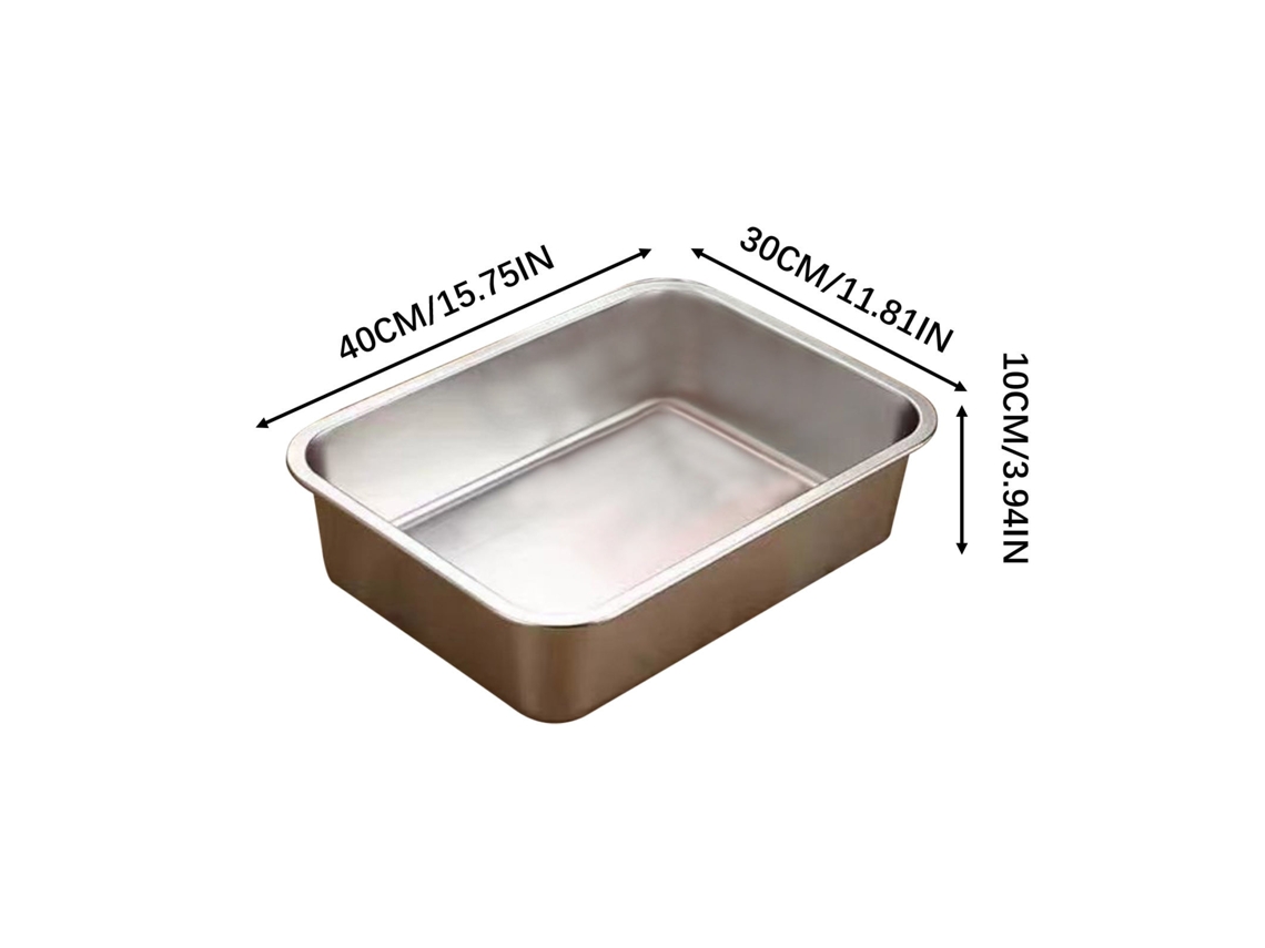 Bandeja De Arena De Acero Inoxidable Para Gatos (10 Cm)