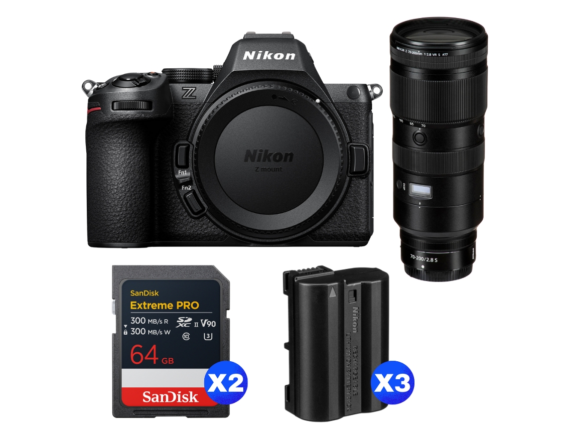 Nikon Z5 Ii + 70-200mm F/2.8 Vr S + 2 Sandisk 64gb Extreme Pro Uhs-ii Sdxc + 3 Nikon En-el15c + Ebook “20 Consejos Para Fotos Que Impactan”