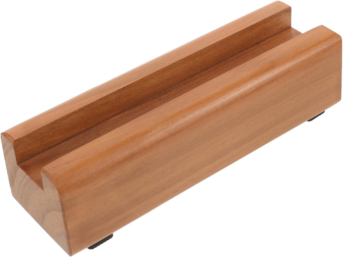 Base De Espejo De Madera Marrón, Soporte Antideslizante De Longitud Completa