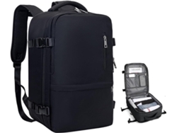 Mochila de viagem bagagem de mão mala de cabine, bolsa de transporte, caminhada à prova d'água para esportes ao ar livre (preto)