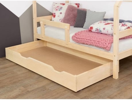 Cajón para Cama BENLEMI Buddy (Marrón - Madera Natural - 90x180x22 cm)