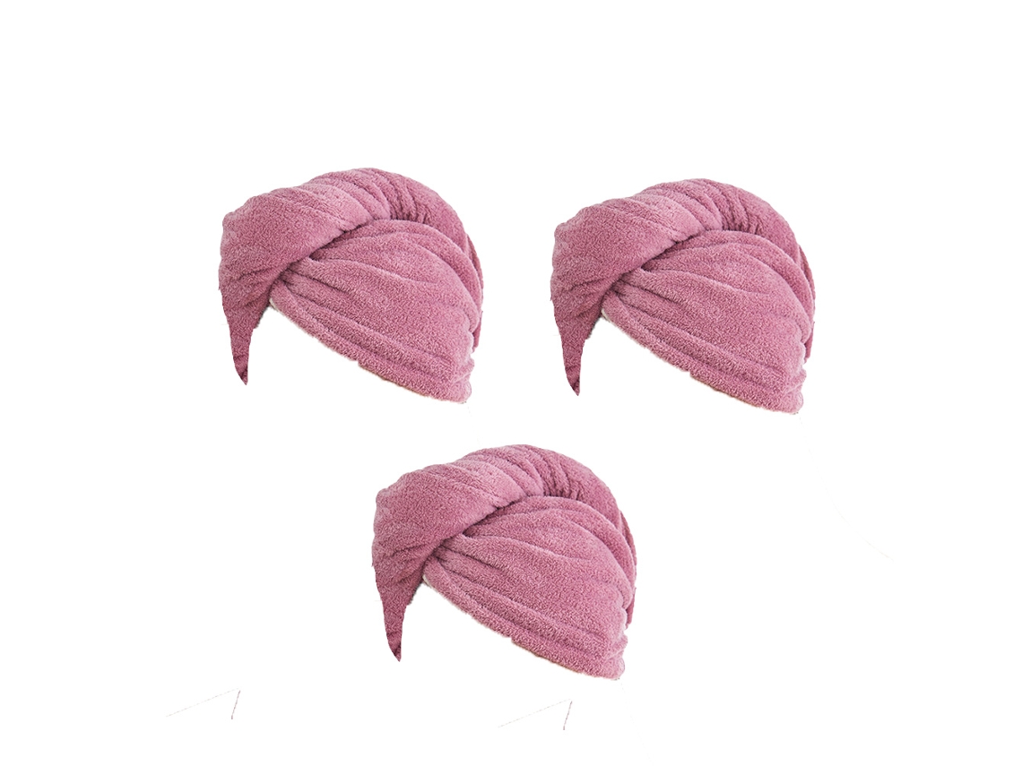 Conjunto de Toalla KOFIHETY Funda Cabello Paquete Absorción Rápida Grueso Lana Morado - 3pcs (Talla Única)
