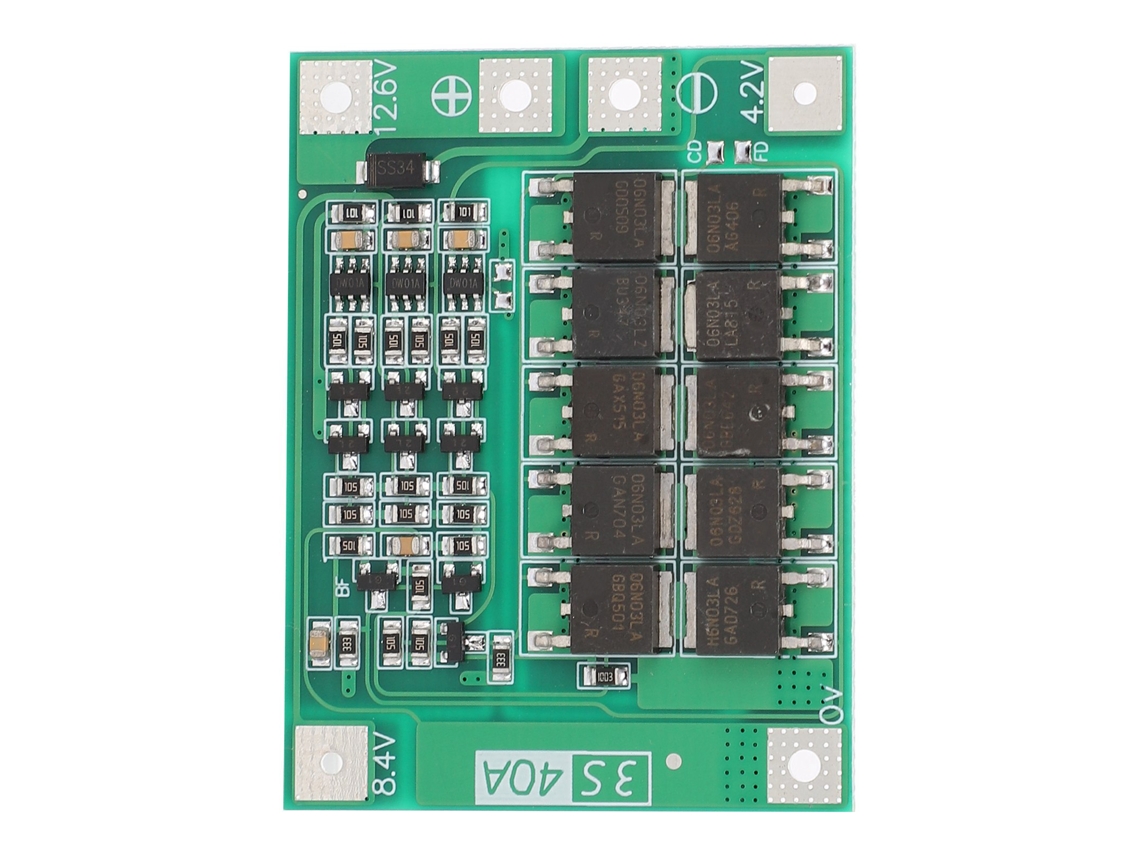 Placa De Protección Para Batería De Litio 3 Series 40a Dc12.6v Versión Mejorada