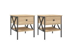 Mesitas de Noche 2Pzs 40X42X45 Cm Deriv. Madera Roble Sonoma