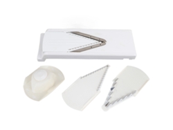 Rallador Multifuncional En Forma De V Con Protector De Manos Y Cuchilla De Acero Inoxidable Para Uso En La Cocina.