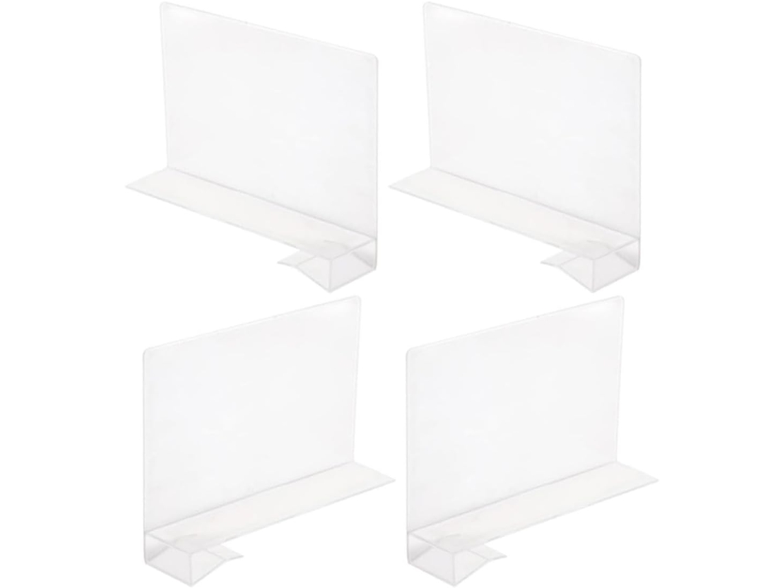 Juego 4 Separadores Armario Plástico Pp Transparentes Prácticos Duraderos Ideales Organizar Accesorios Ropa