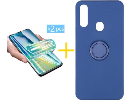Carcasa + 2 Protectores de Pantalla para Samsung Galaxy A20e ACCETEL Azul Oscuro